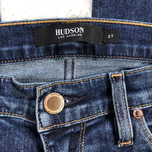 Hudson Barbara Super Skinny Distressed Jeans - Picture 6 of 8